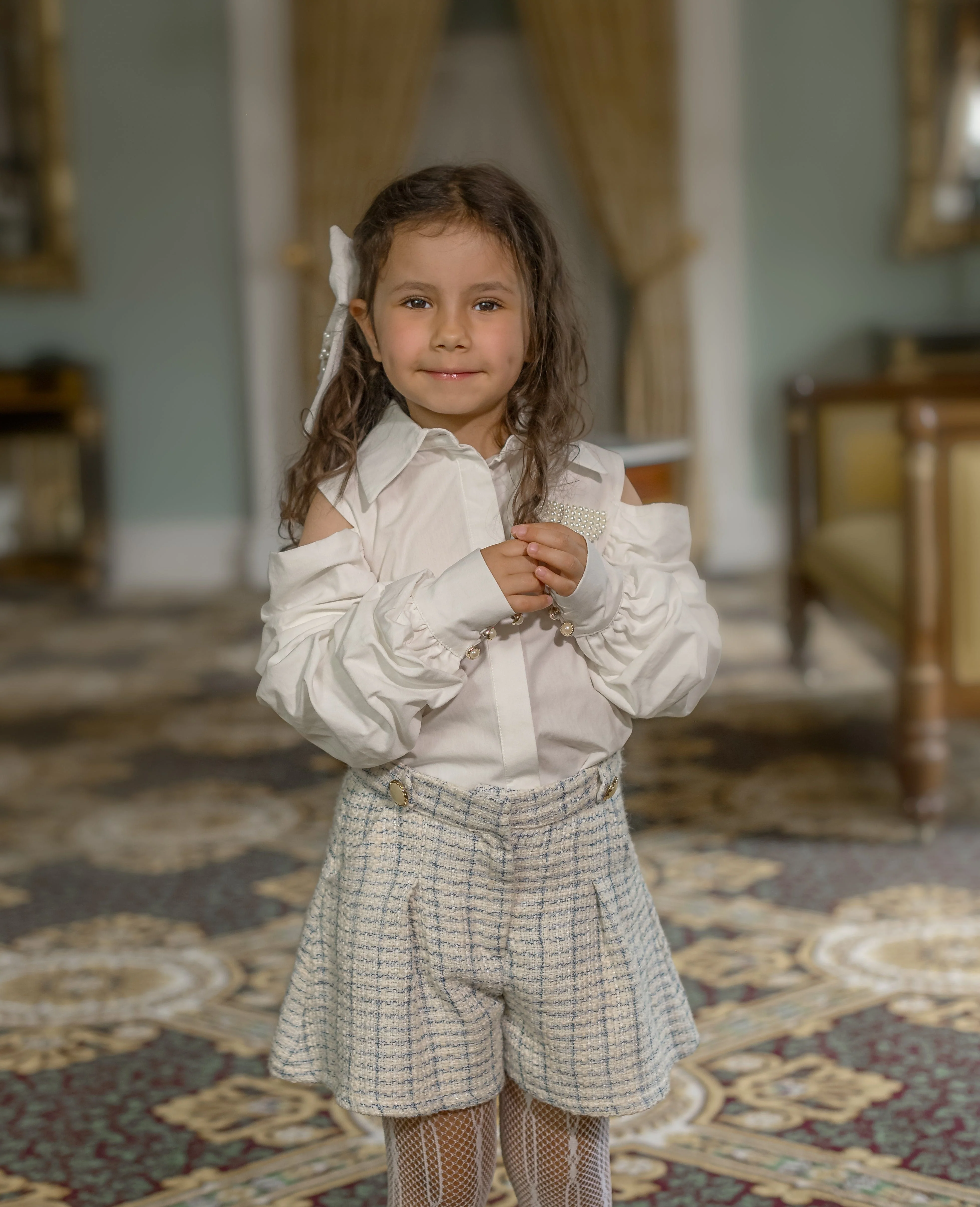 Iris Blouse and Tweed Shorts Set - Image 2