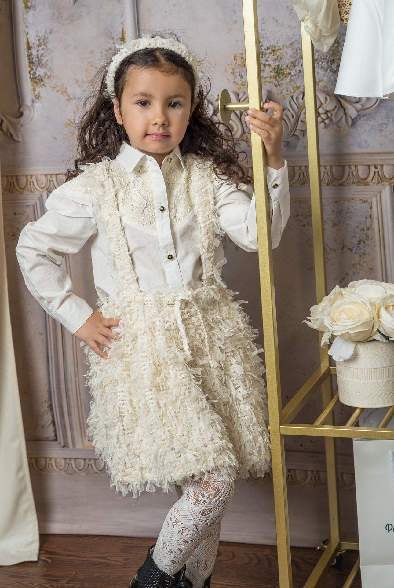 Ivanna Ivory Lace Tights - Image 2