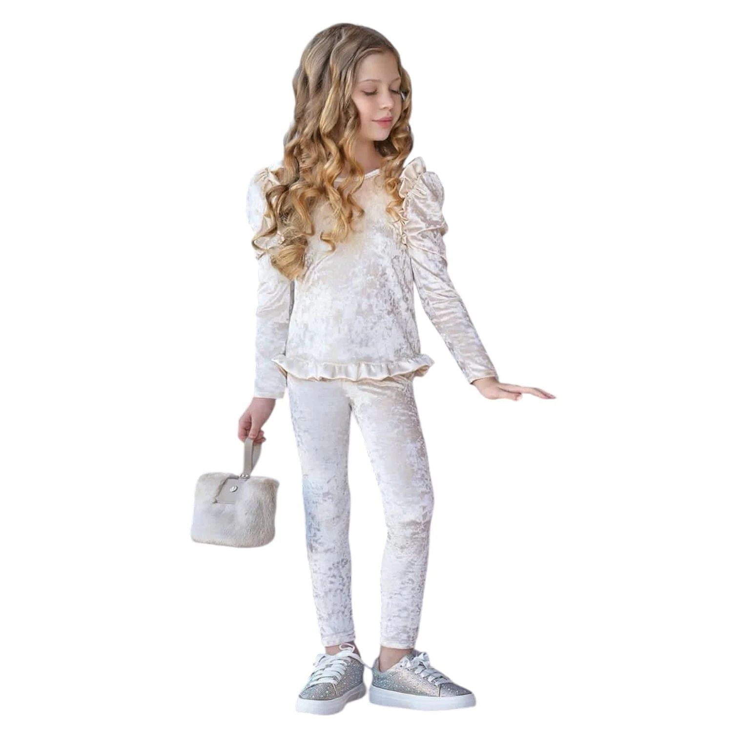 Cream Velour Lounge Set