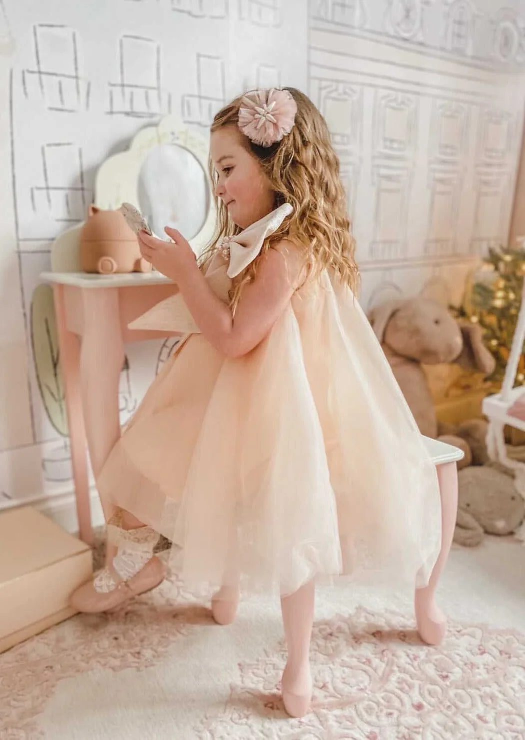 Jackie Peach Tulle Dress - Image 13