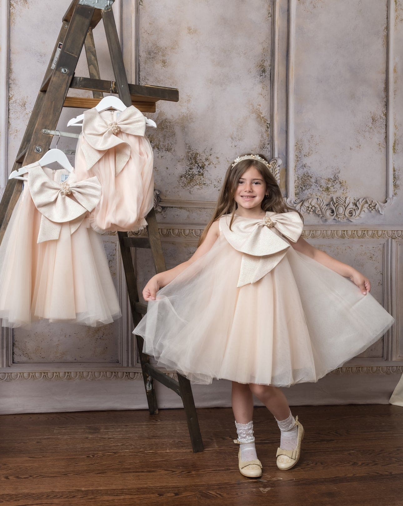 Jackie Peach Tulle Dress - Image 3