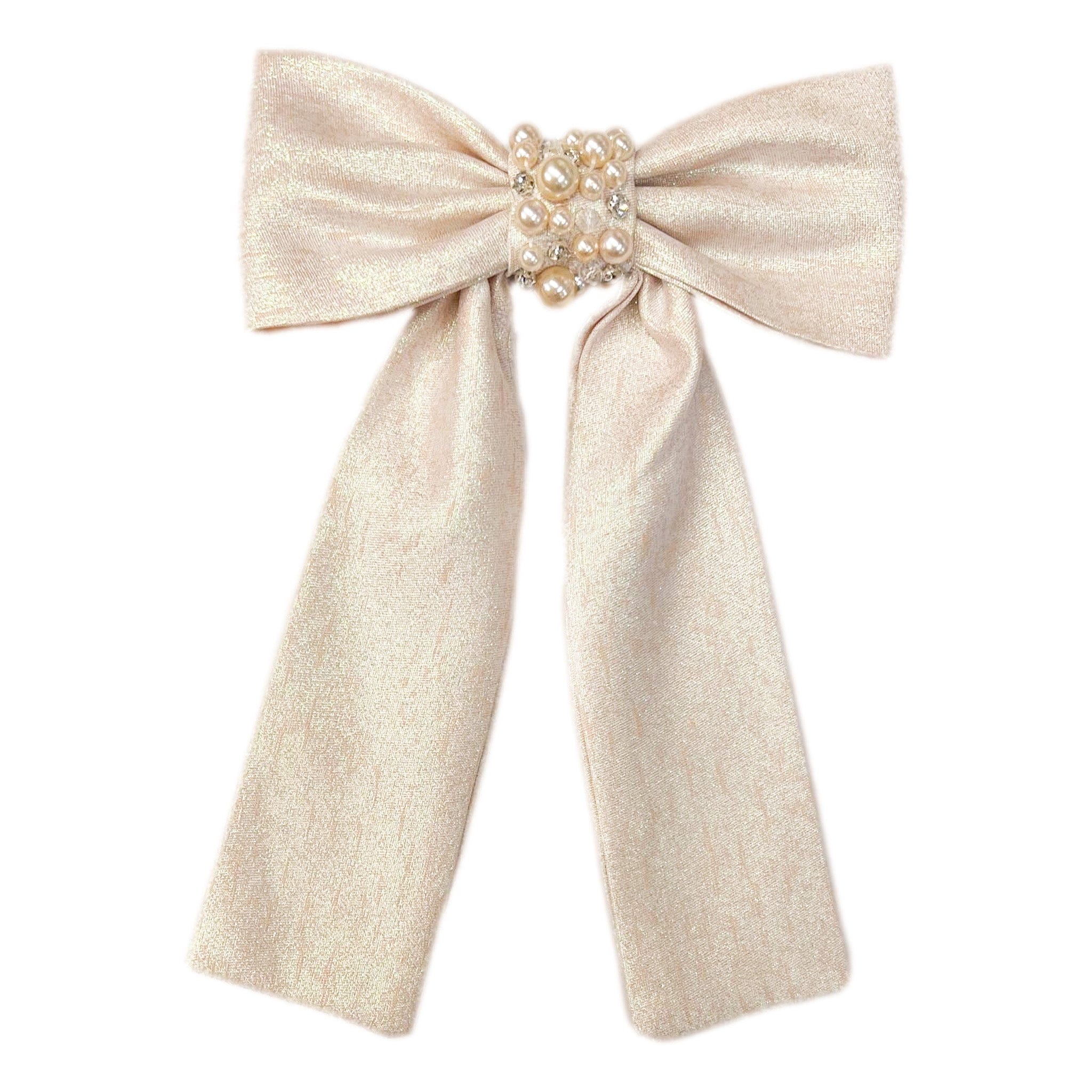 Jackie Jacquard Peach Hair Bow