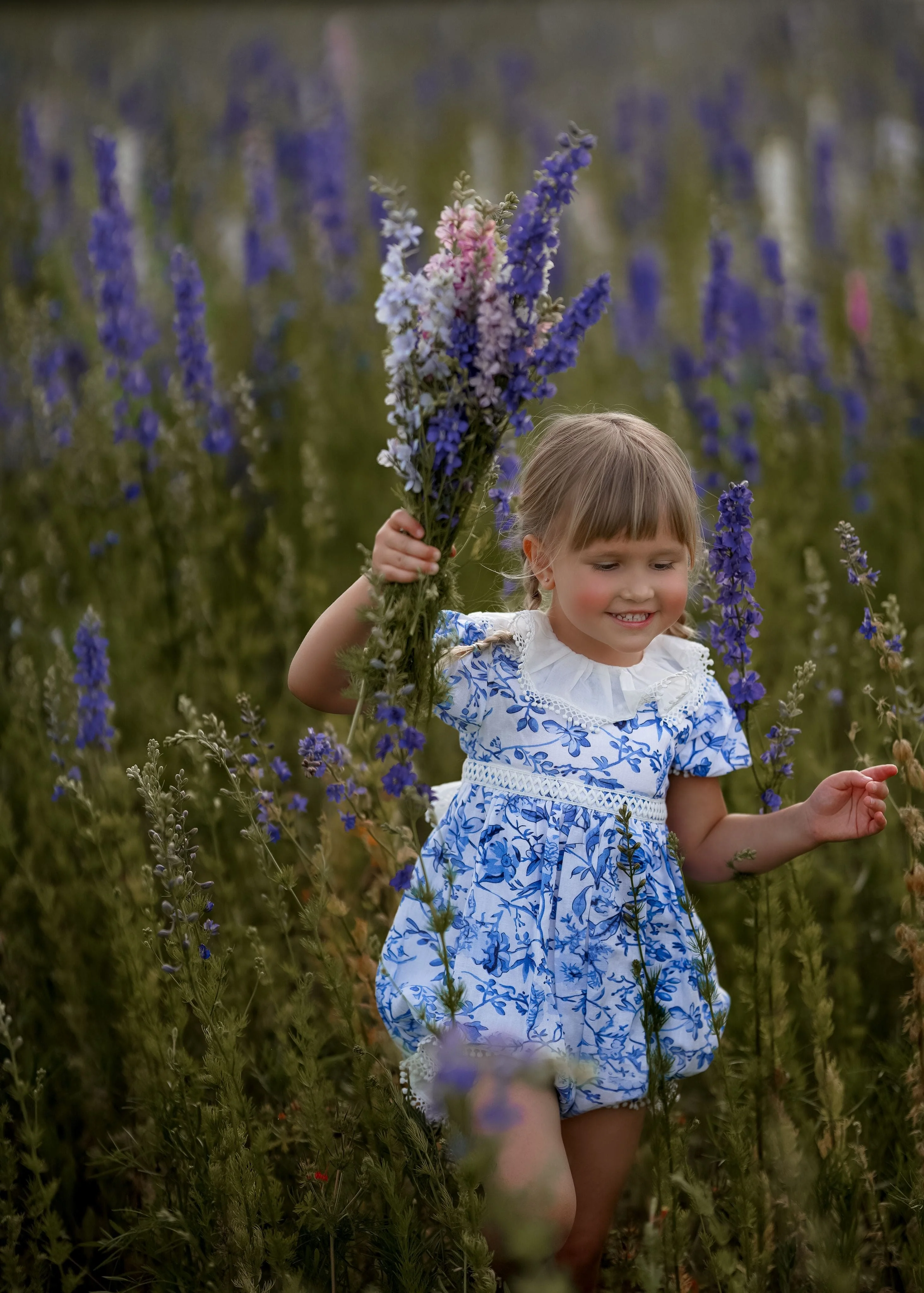 Jaylin Blue and White Linen Romper - Image 11