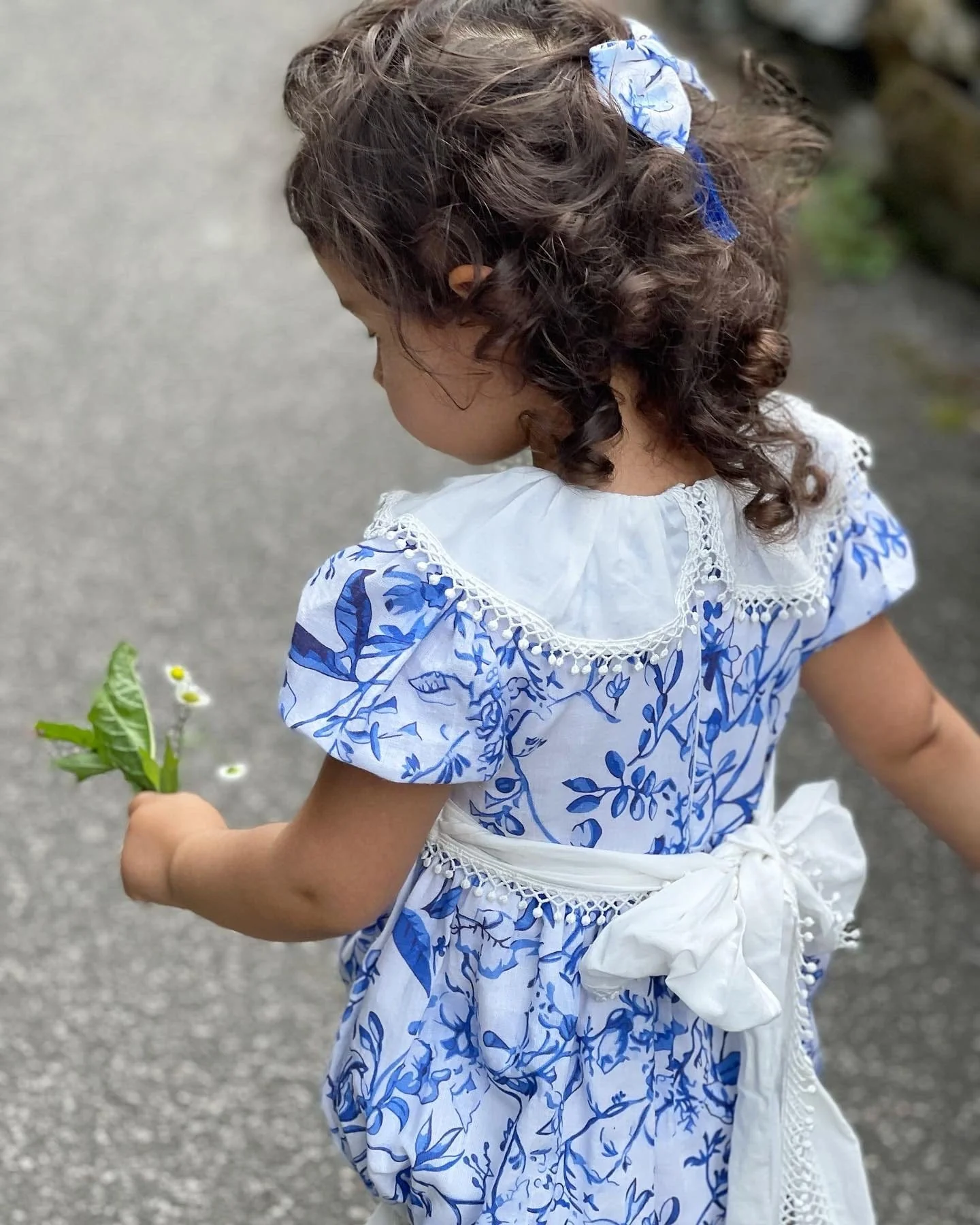 Jaylin Blue and White Linen Romper - Image 17