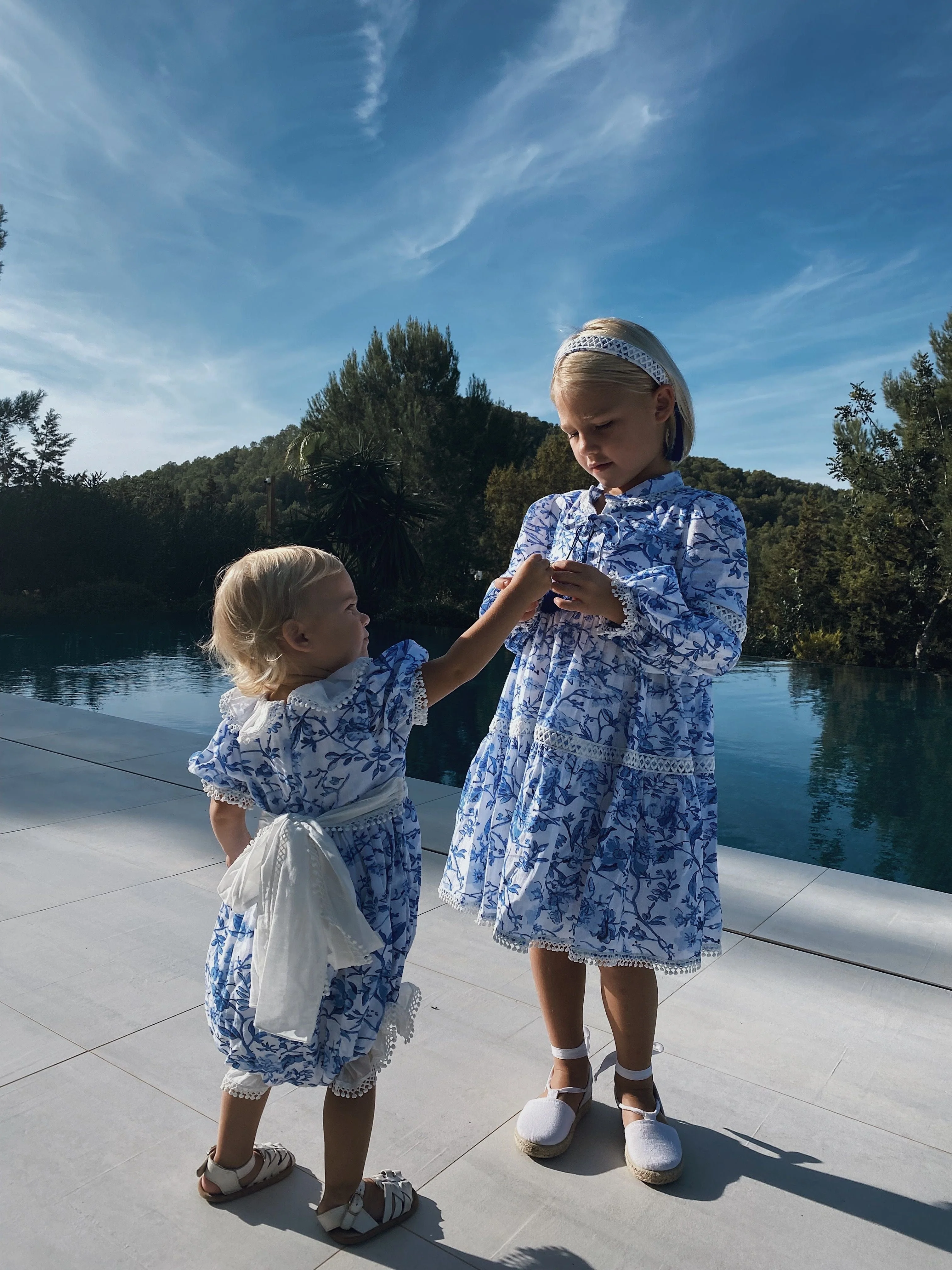Jaylin Blue and White Linen Romper - Image 19
