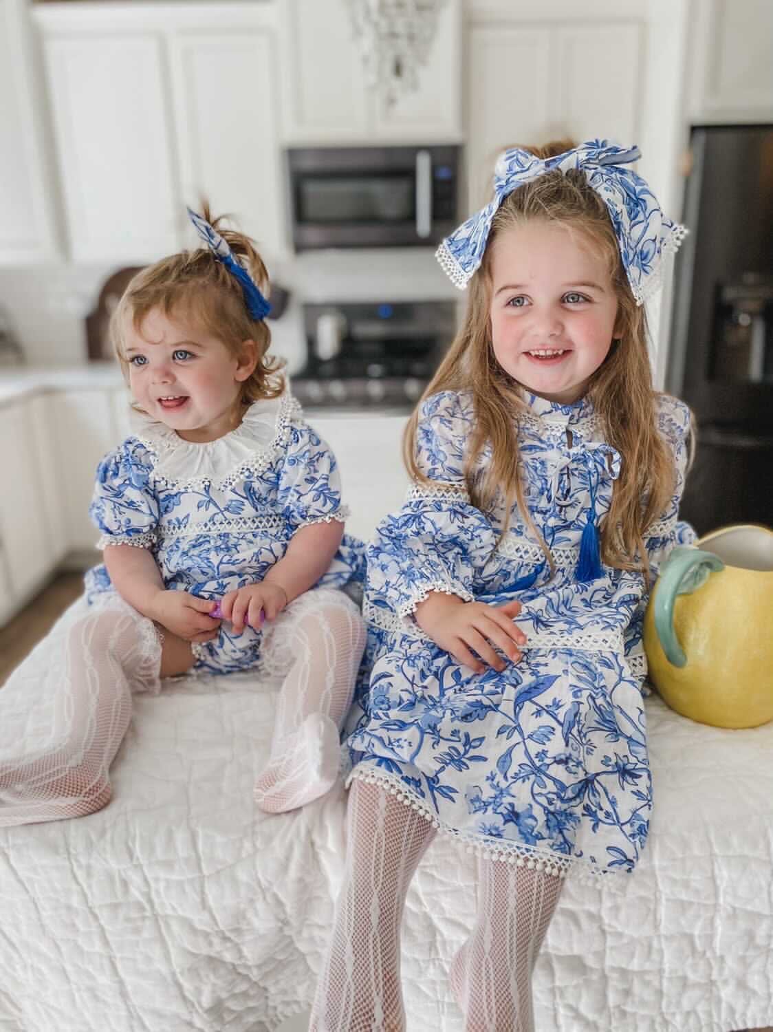 Jaylin Blue and White Linen Romper - Image 7