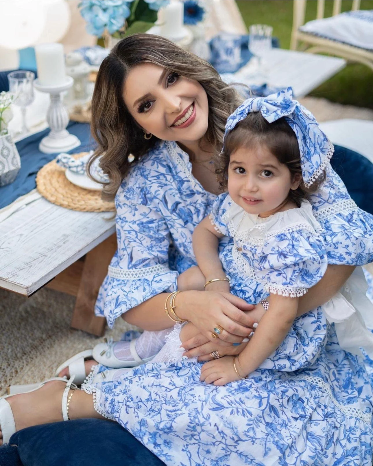 Jaylin Blue and White Linen Mom Dress - Image 13
