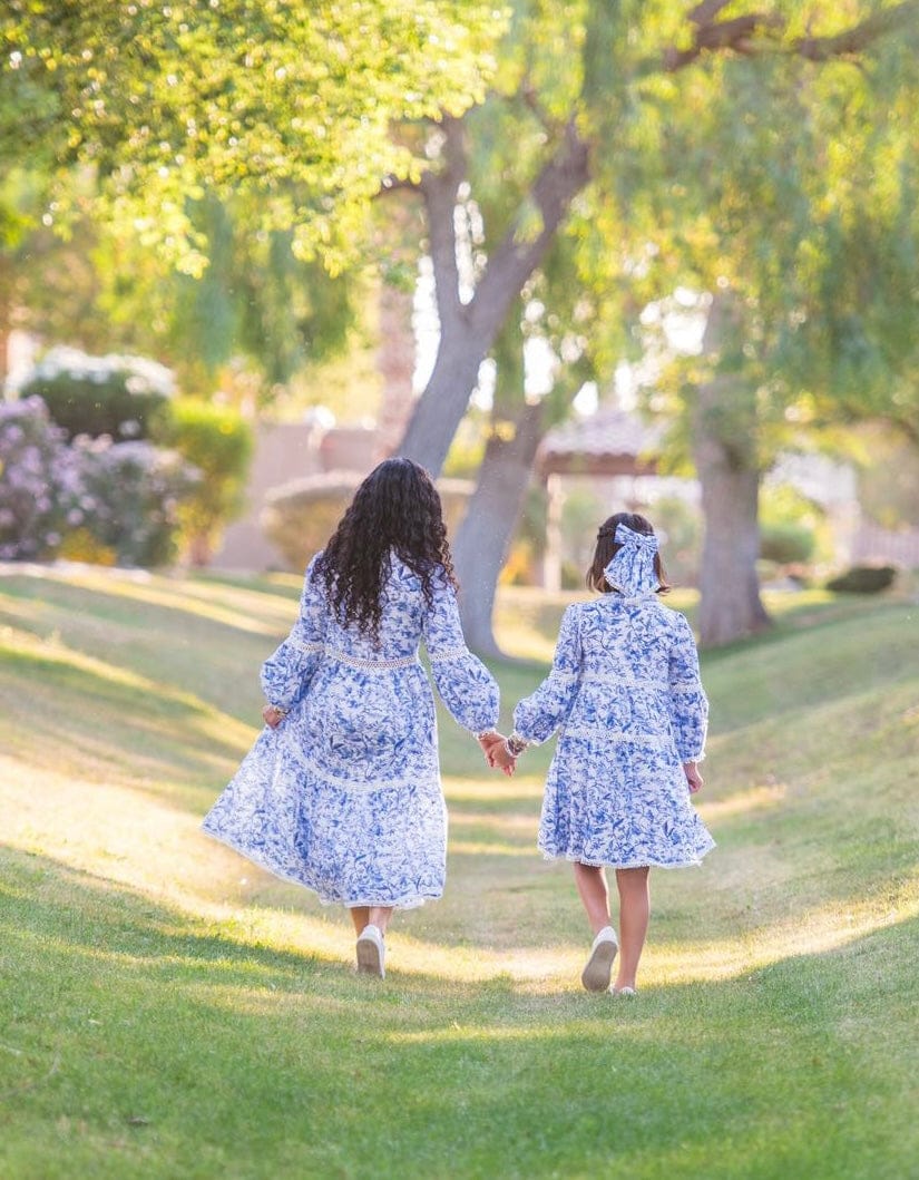 Jaylin Blue and White Linen Mom Dress - Image 14
