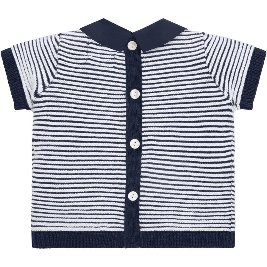 Jerry Navy Boys Stripe Knit Top and Shorts Set - Image 4