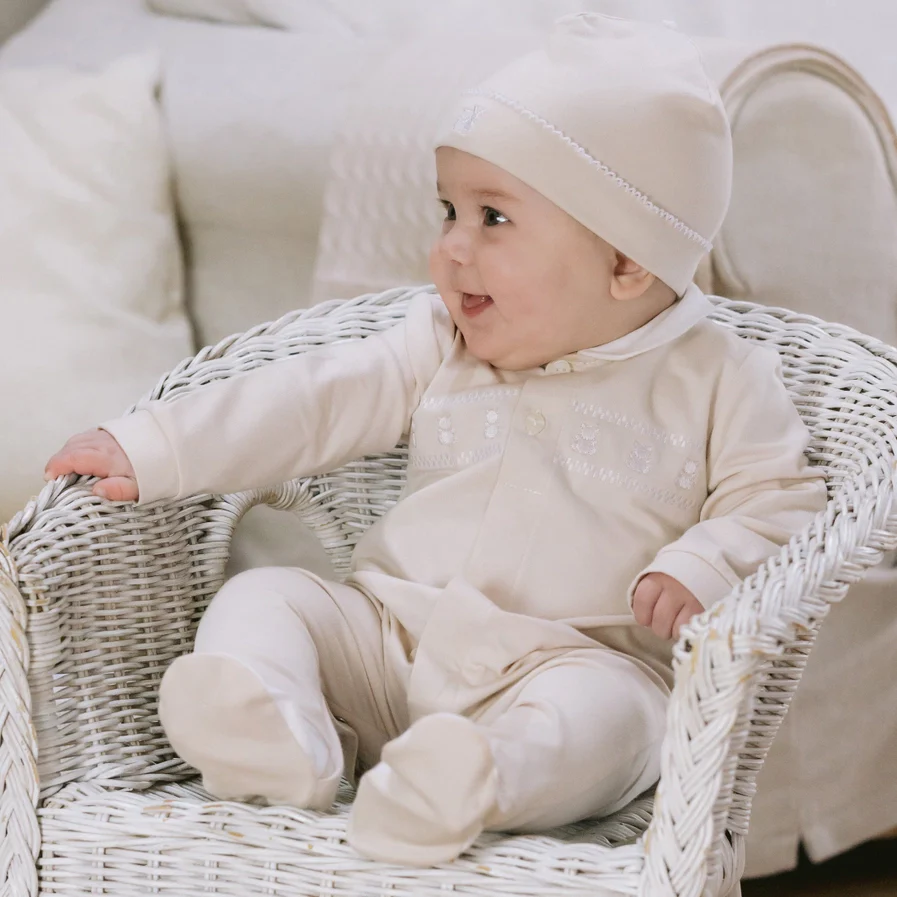 Jesse Stone  Front Opening Babygrow and Hat - Image 6