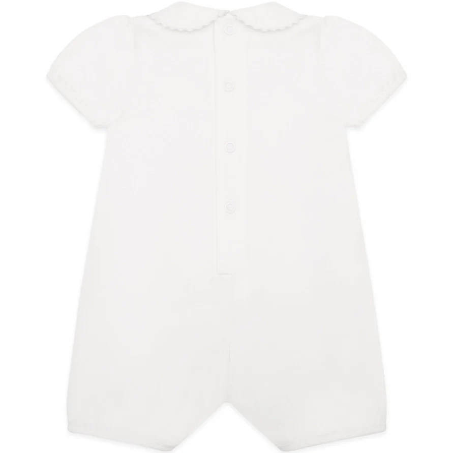 Jody White Girls Heart Embroidery Romper - Image 2