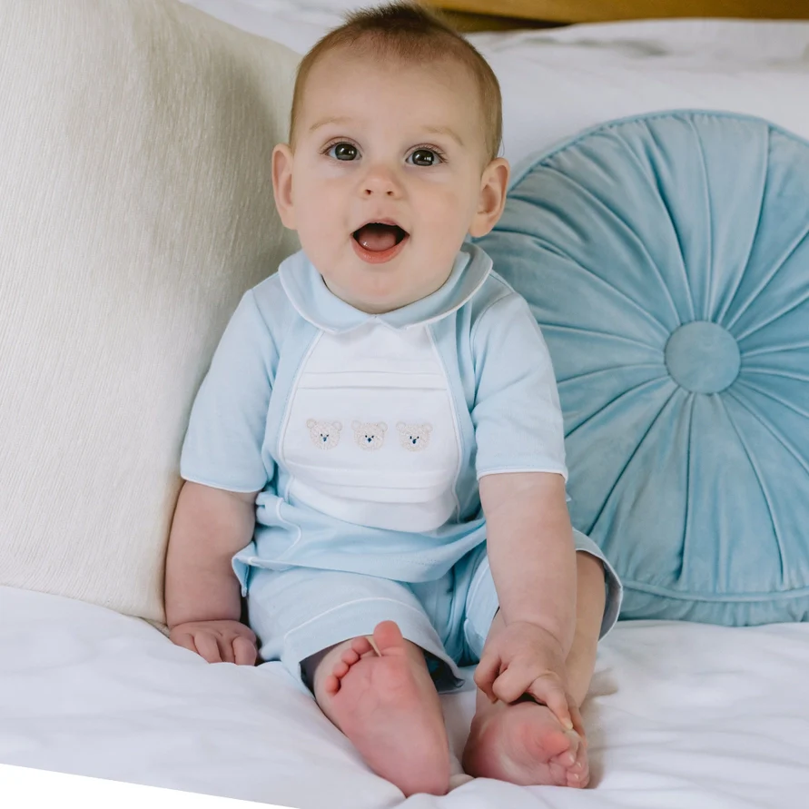 Jonnie Boys Baby Blue Teddy Top and Shorts Set - Image 7