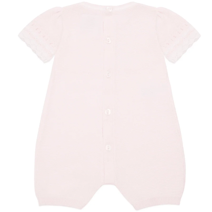 Josie Pink Girls Pretty Knit Romper - Image 2