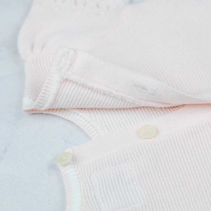 Josie Pink Girls Pretty Knit Romper - Image 5