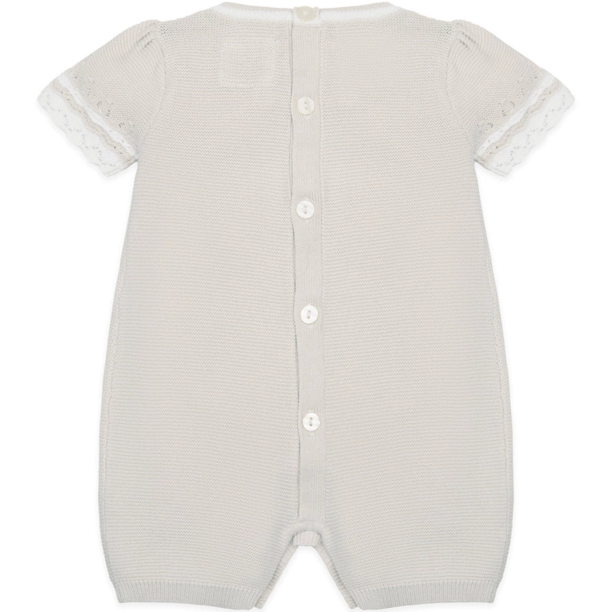 Josie Stone Beige Cotton Knit Romper - Image 3