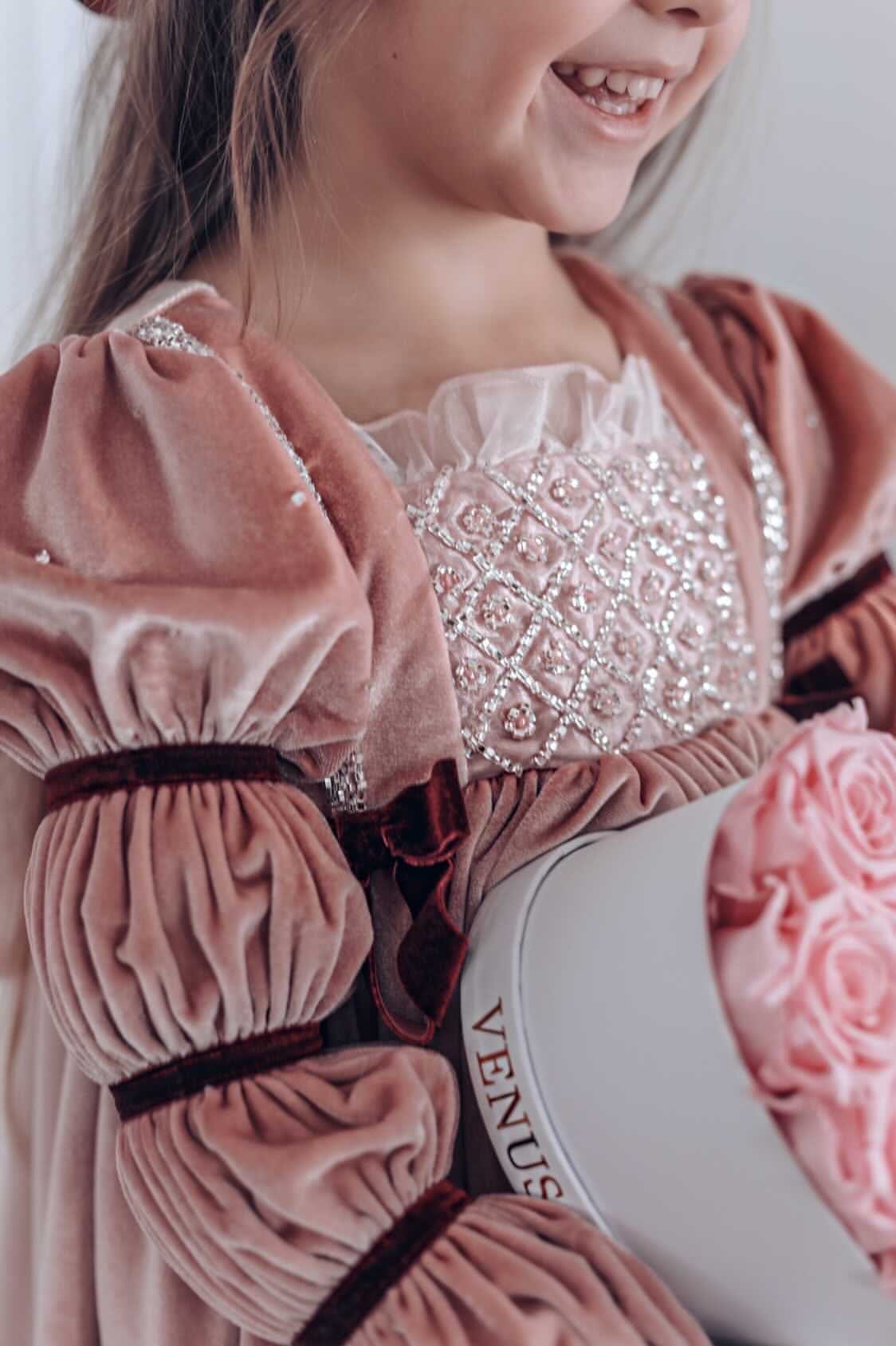 Juliette Pink Velour Dress - Image 12
