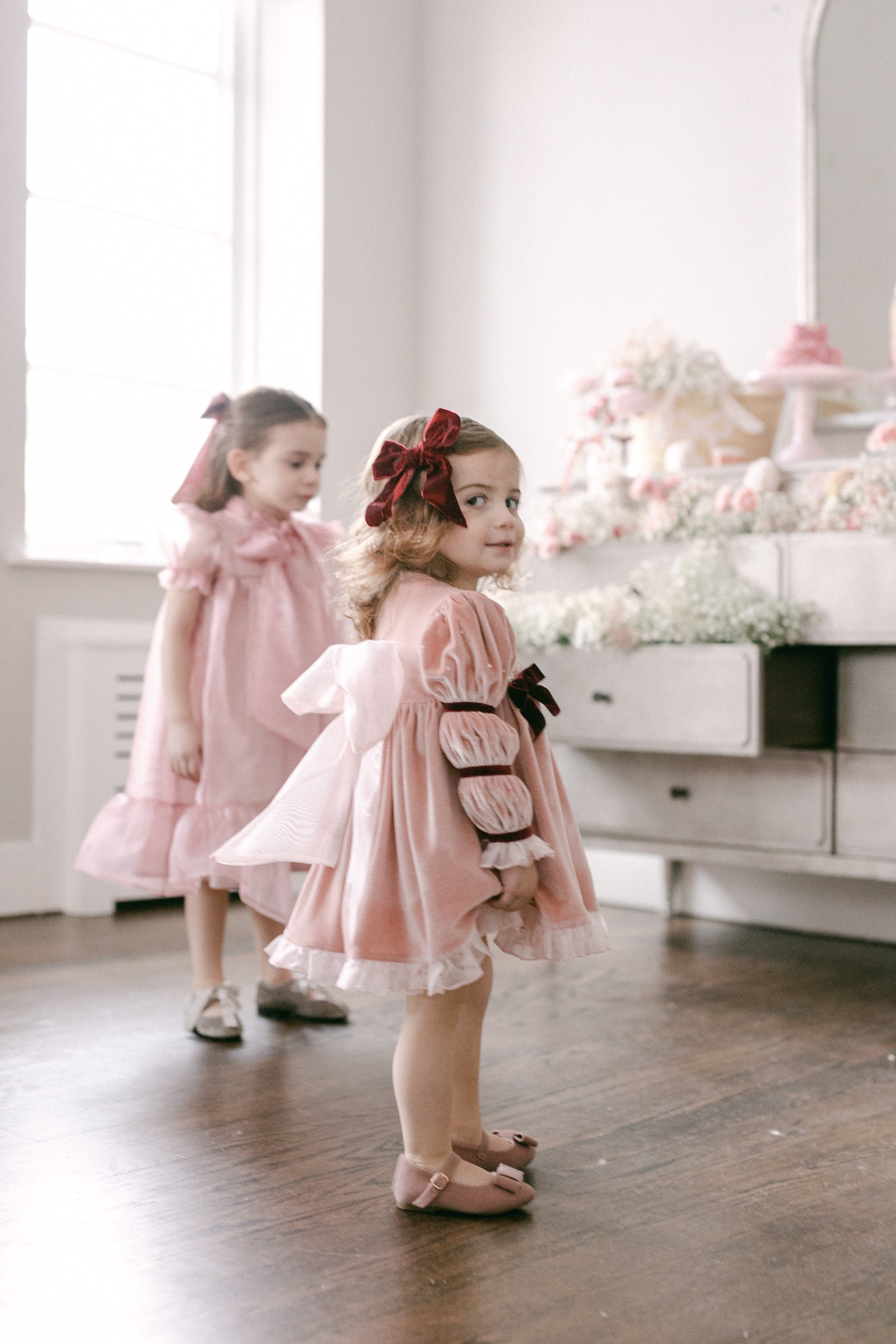 Juliette Pink Velour Dress - Image 14