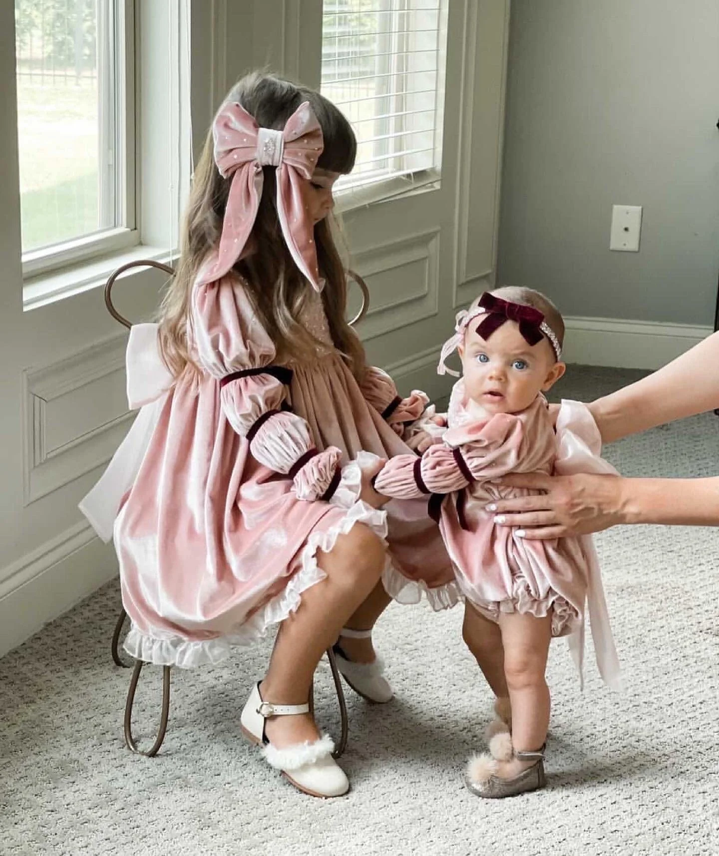 Juliette Pink Velour Dress - Image 17