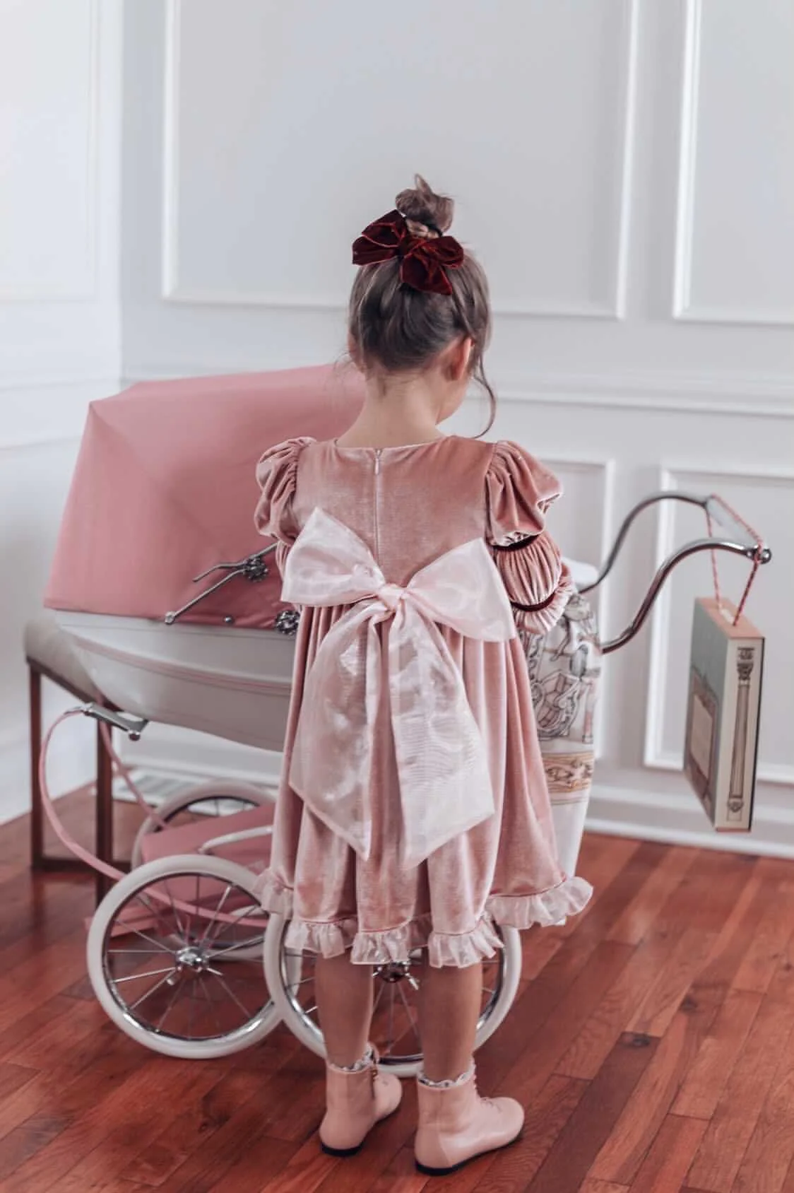 Juliette Pink Velour Dress - Image 22