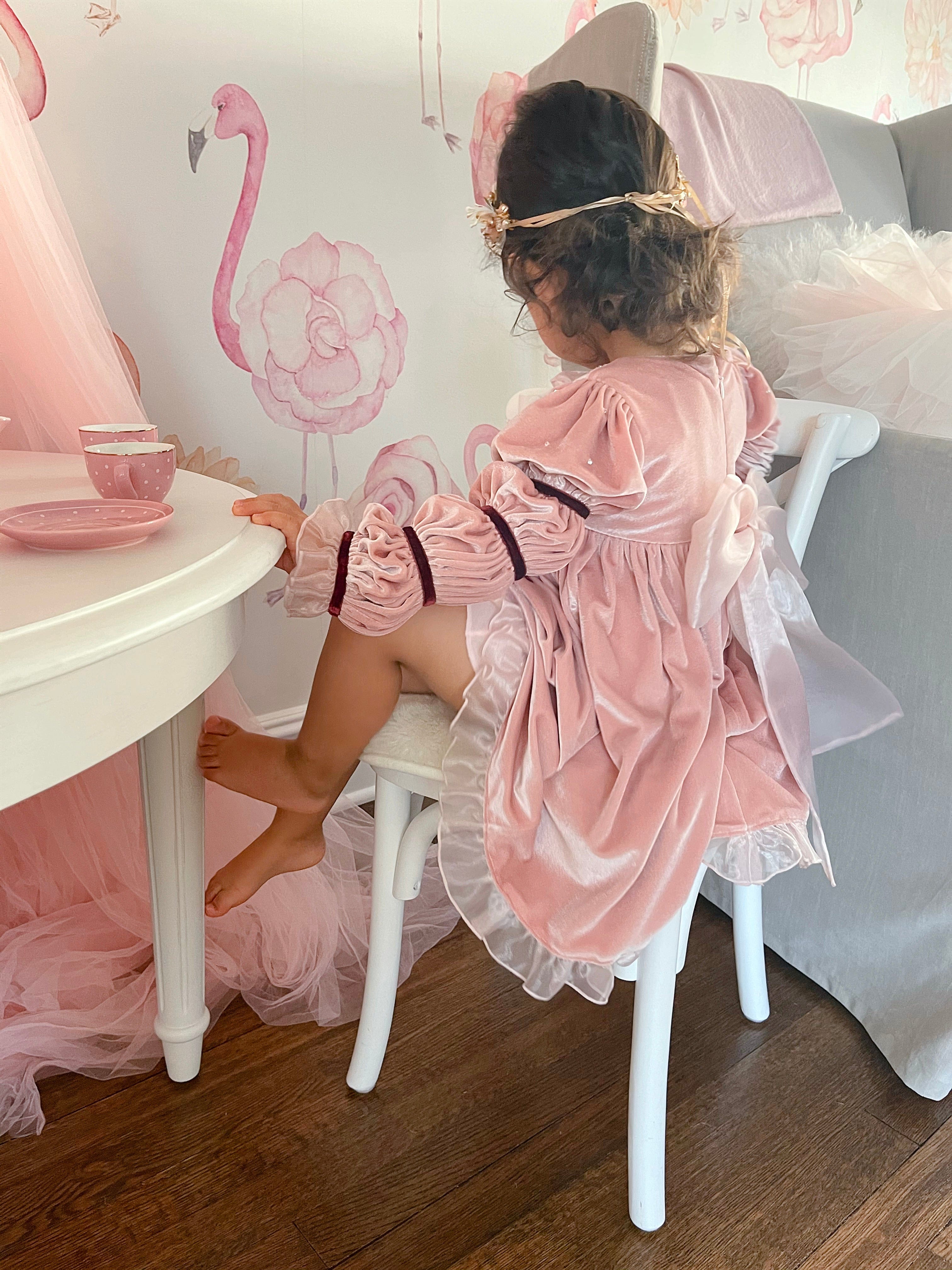 Juliette Pink Velour Dress - Image 24