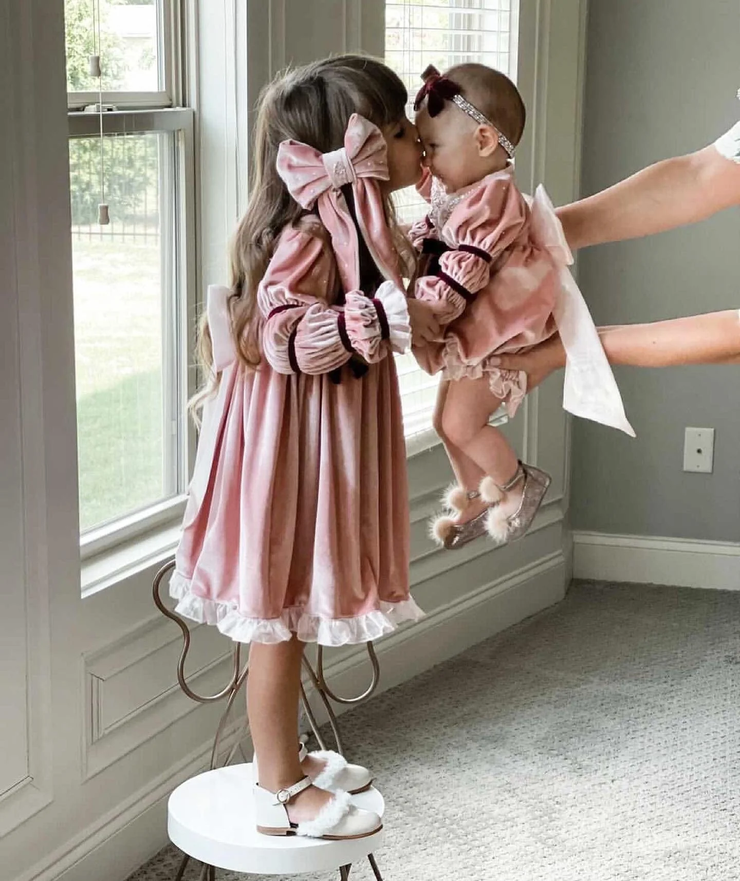 Juliette Pink Velour Dress - Image 32
