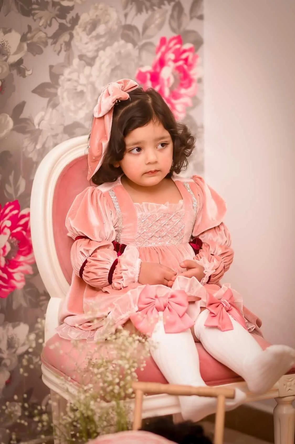 Juliette Pink Velour Dress - Image 33