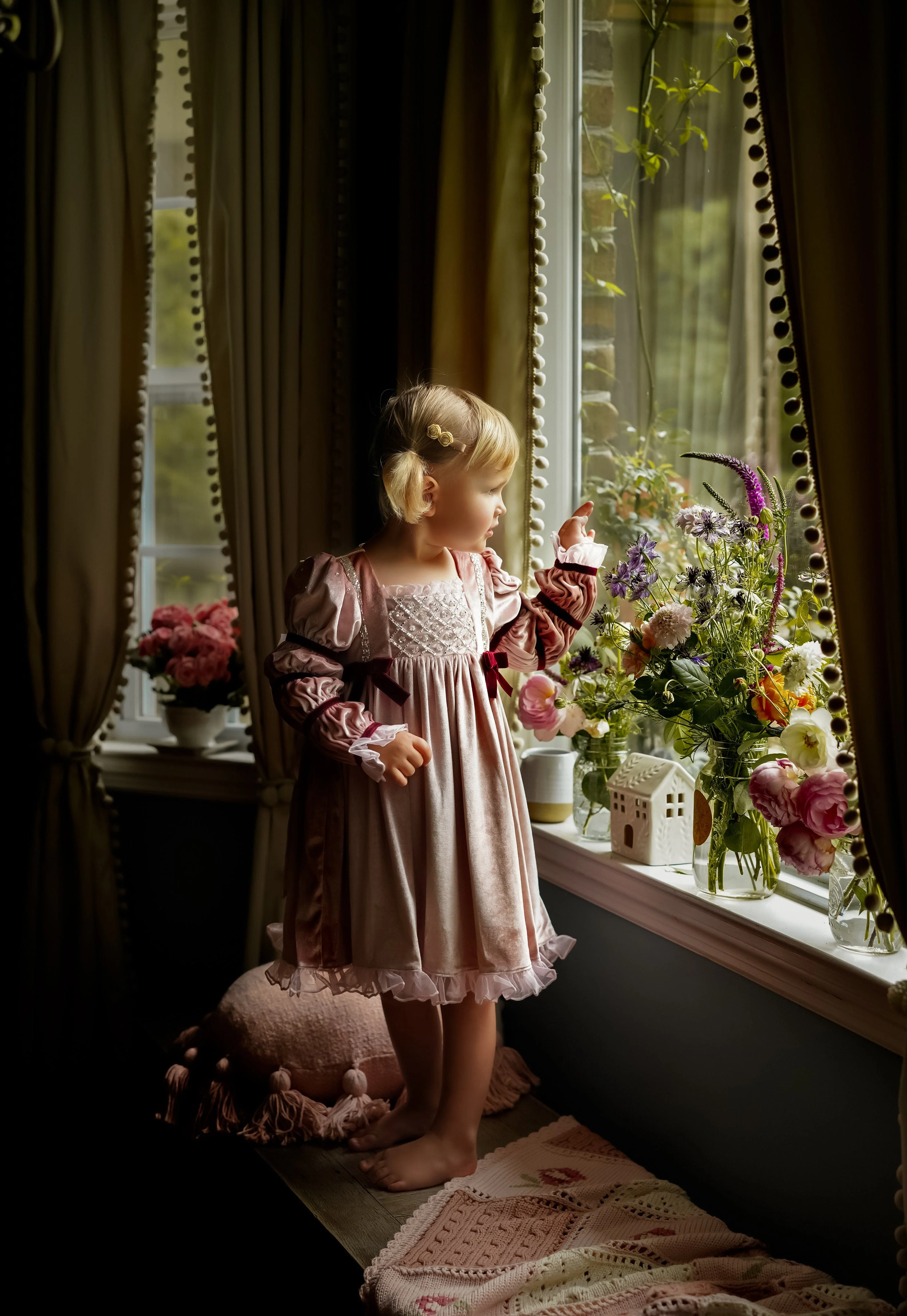 Juliette Pink Velour Dress - Image 34
