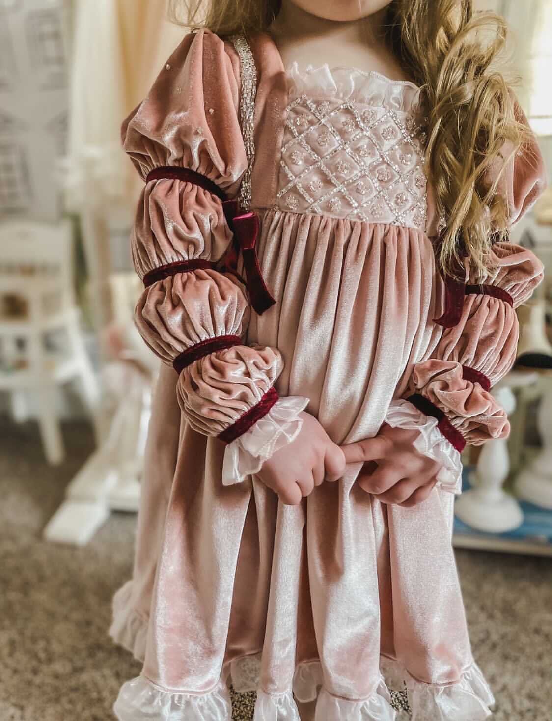 Juliette Pink Velour Dress - Image 4