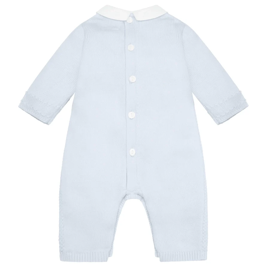 Kaleb Boys Blue Knitted All in One & Hat Set - Image 3