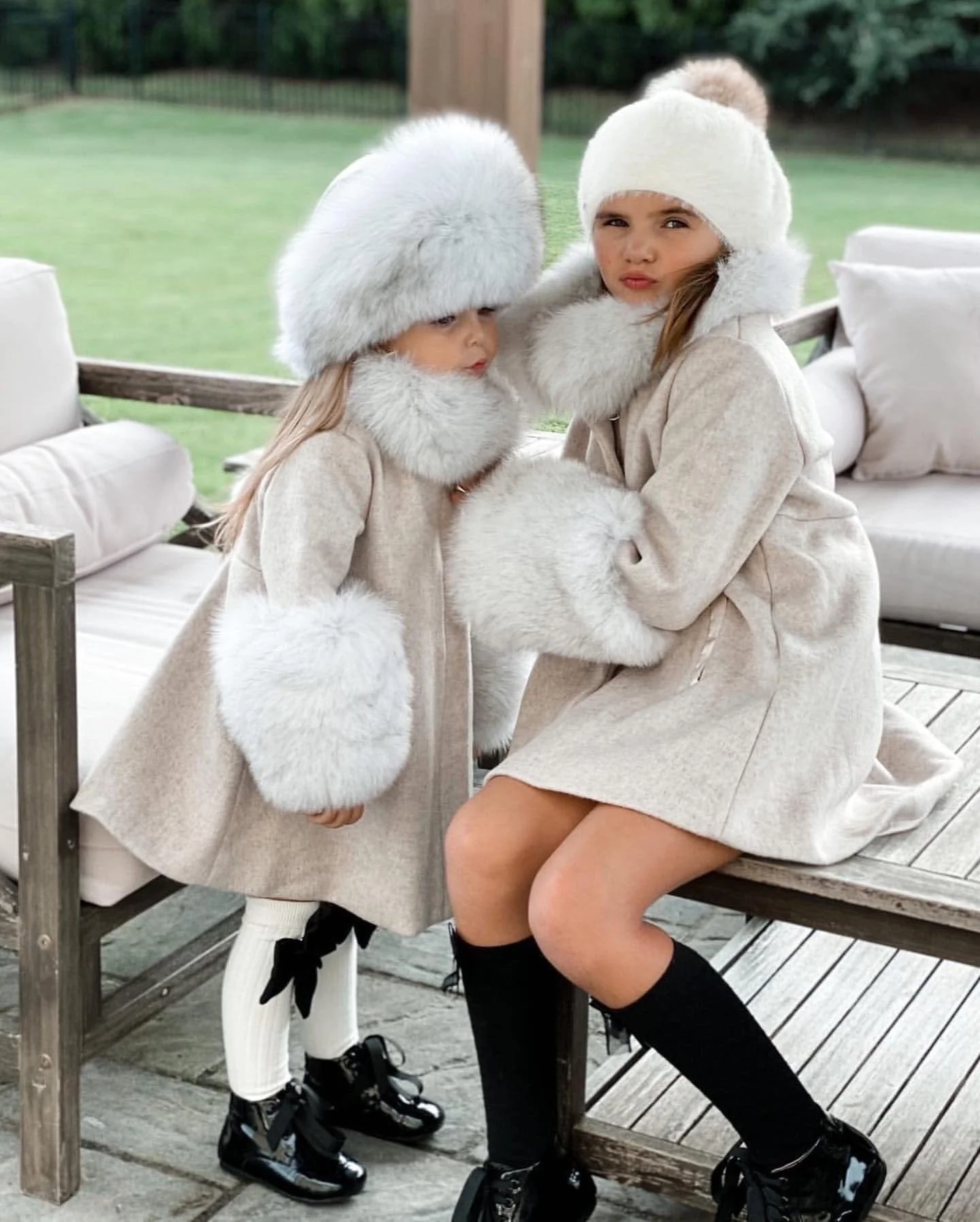 Karenina Grey Fur Wool Coat - Image 18