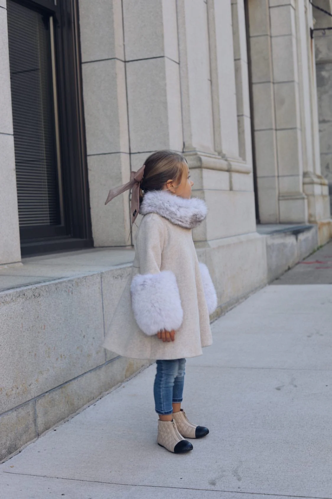 Karenina Grey Fur Wool Coat - Image 23