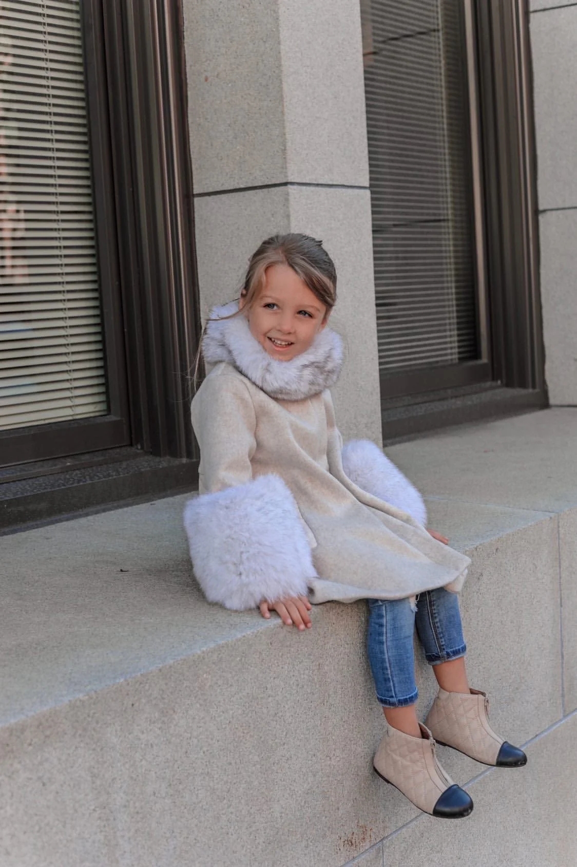 Karenina Grey Fur Wool Coat - Image 25