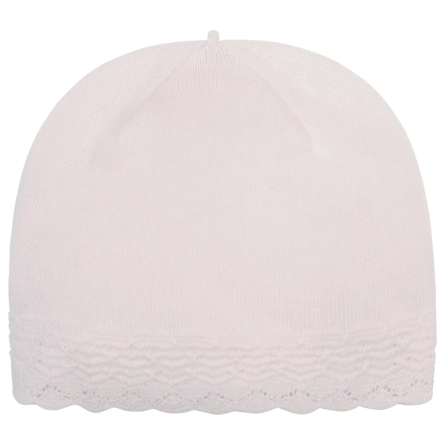 Kat Girls Pink Cotton Knitted All in One & Hat Set - Image 4