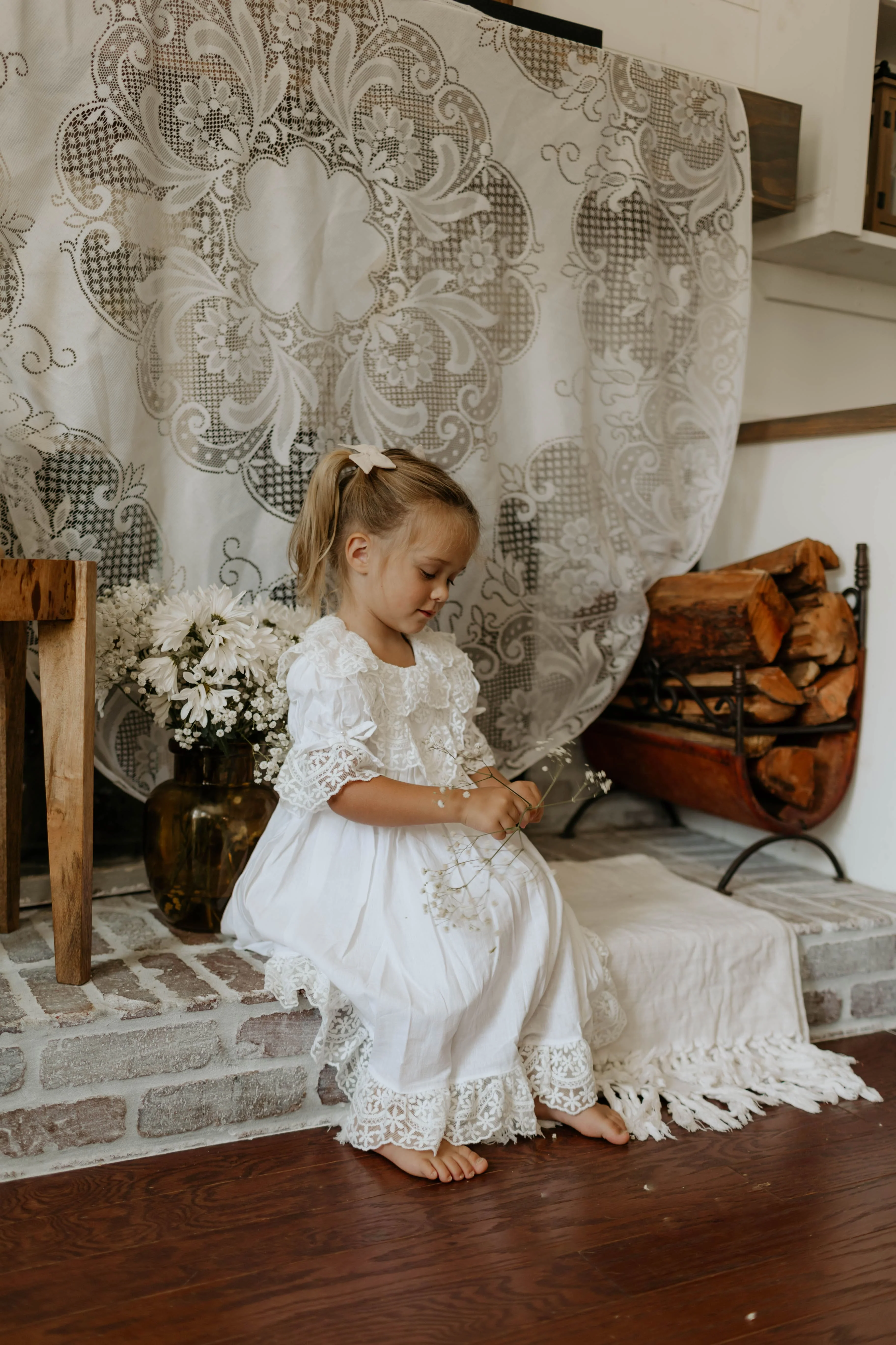 Katherine Embroidered Linen Dress - Image 6