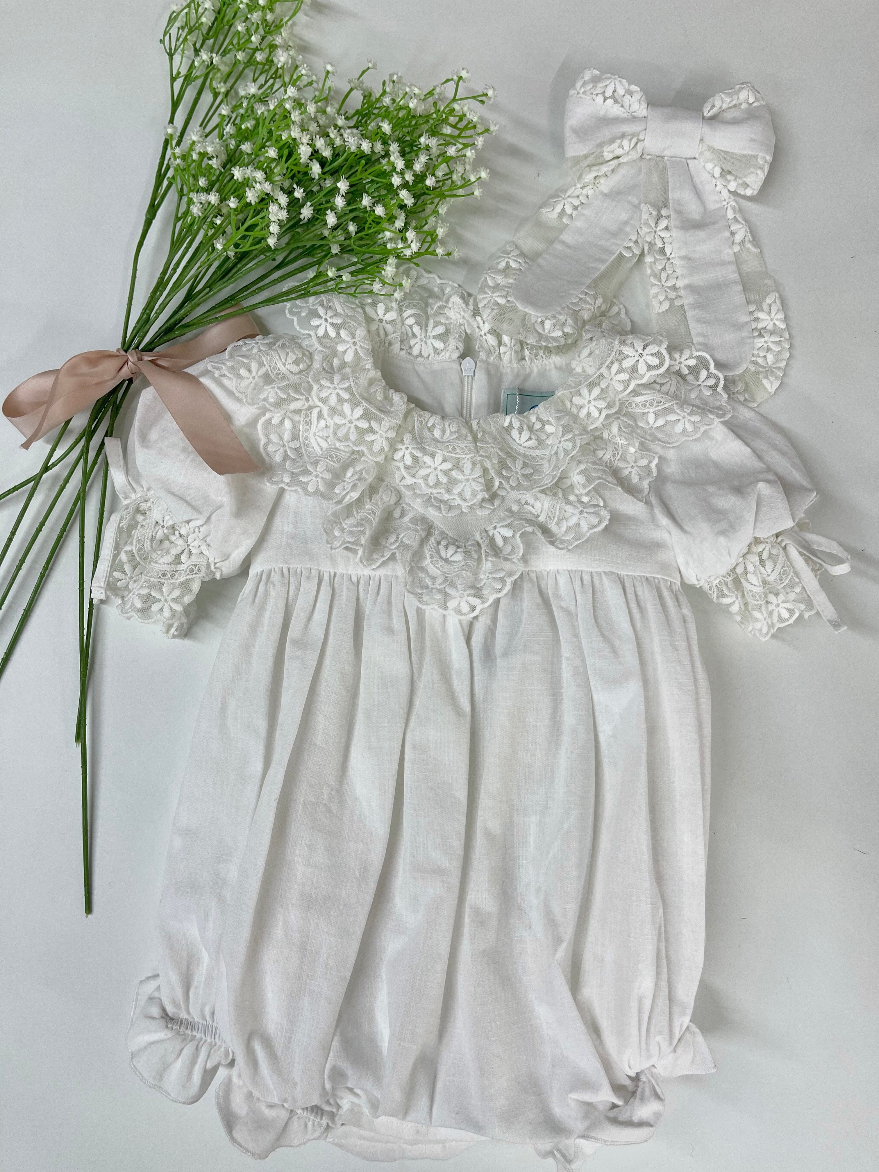 Katherine Embroidered Linen Romper - Image 11