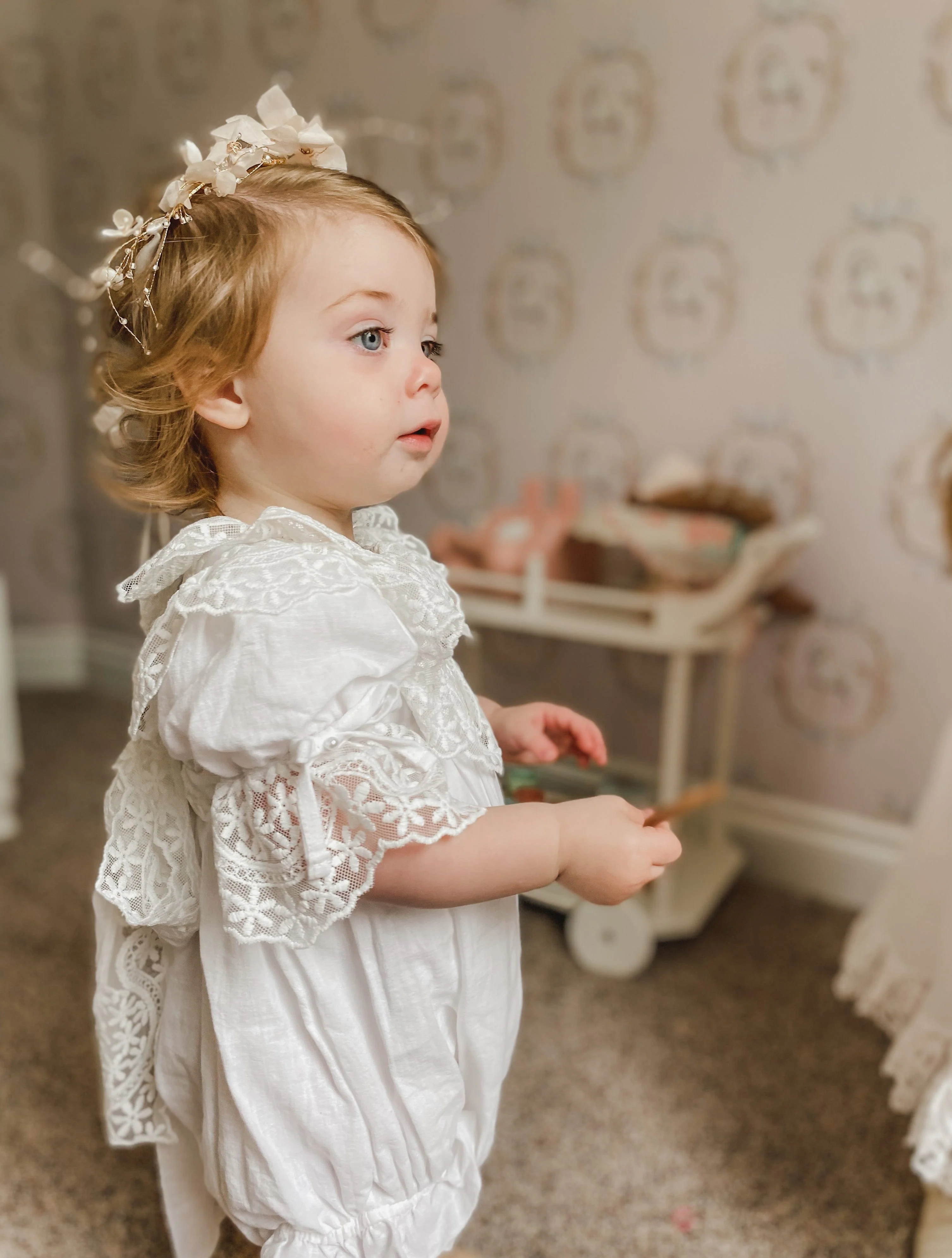 Katherine Embroidered Linen Romper - Image 17