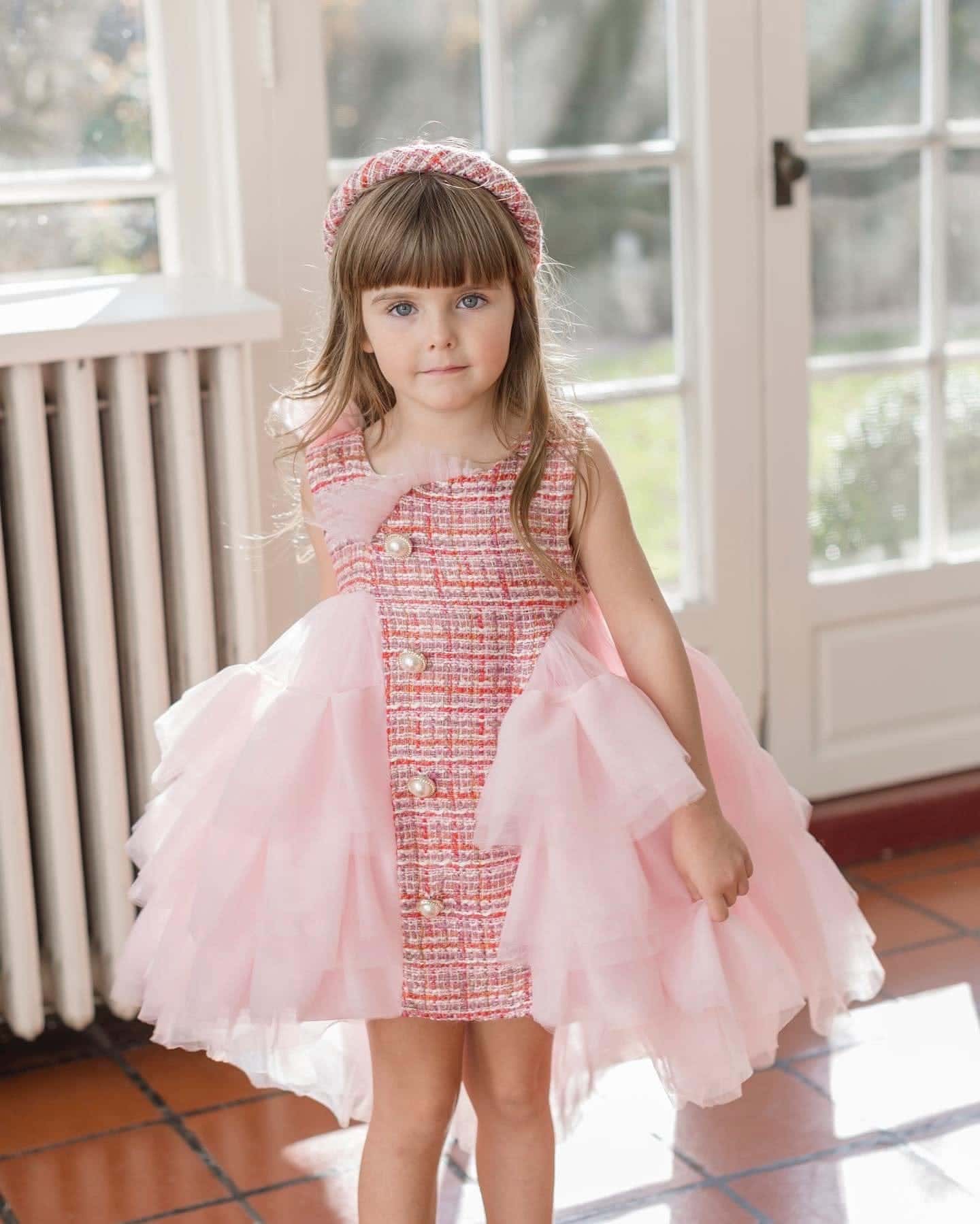 Kellie Pink Tweed Dress - Image 16