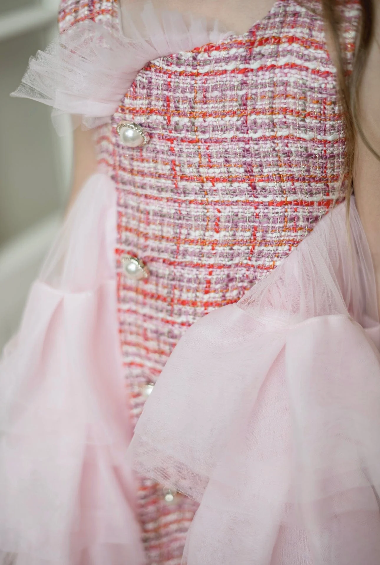Kellie Pink Tweed Dress - Image 5