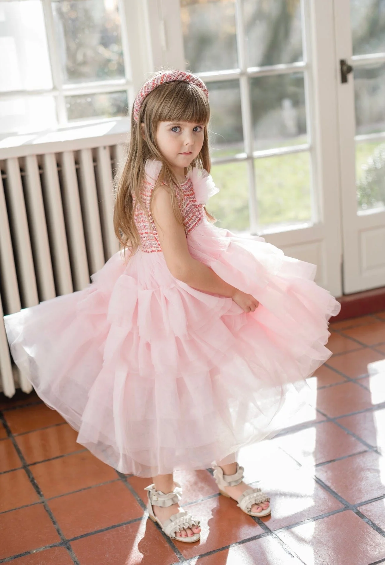 Kellie Pink Tweed Dress - Image 7