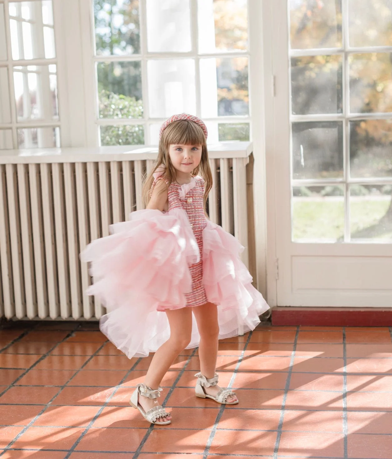 Kellie Pink Tweed Dress - Image 9