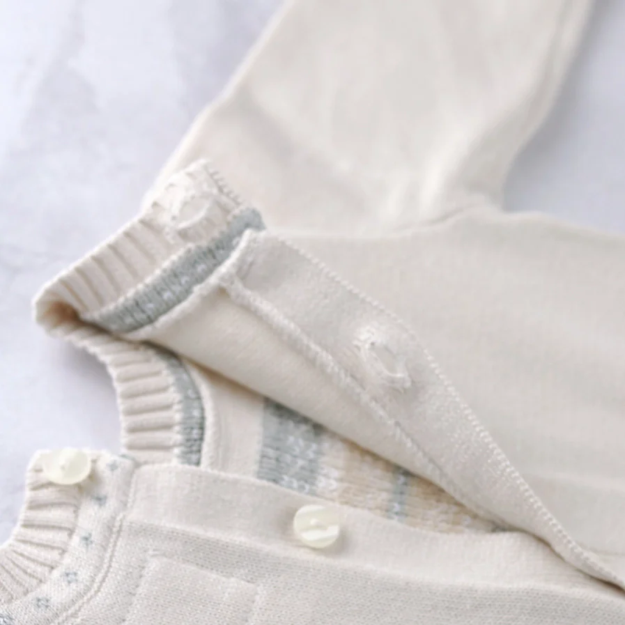 Kristian Boys Stone Teddy Knit All in One & Hat Set - Image 5