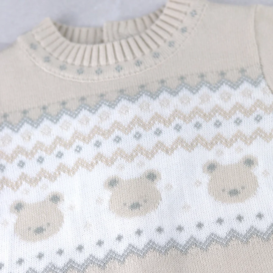 Kristian Boys Stone Teddy Knit All in One & Hat Set - Image 6
