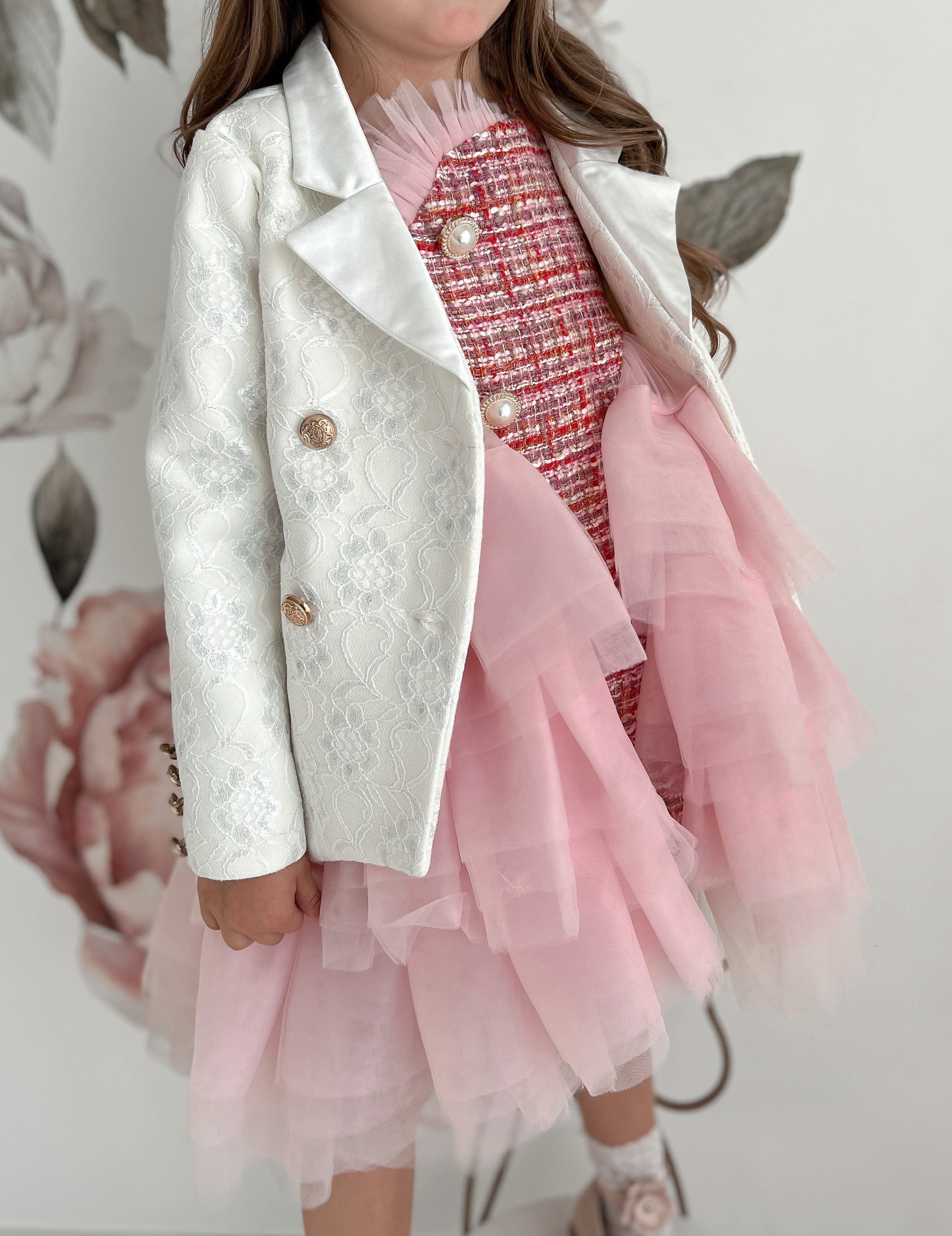 Lace Overlay White Blazer - Image 7