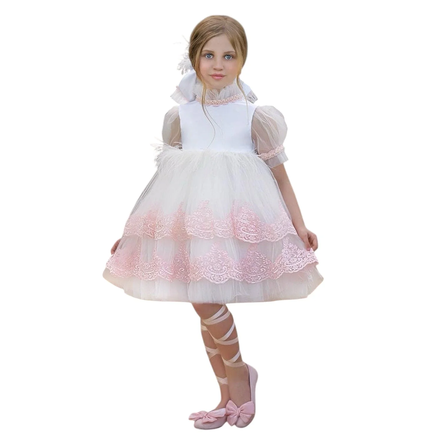 Laila Embroidered Feather Dress