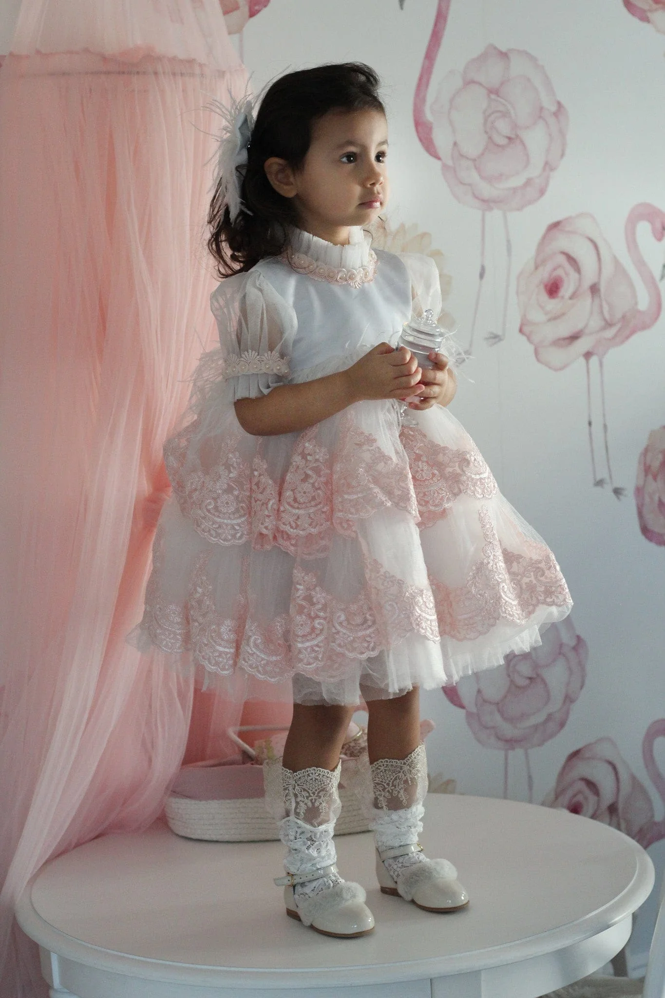 Laila Embroidered Feather Dress - Image 7
