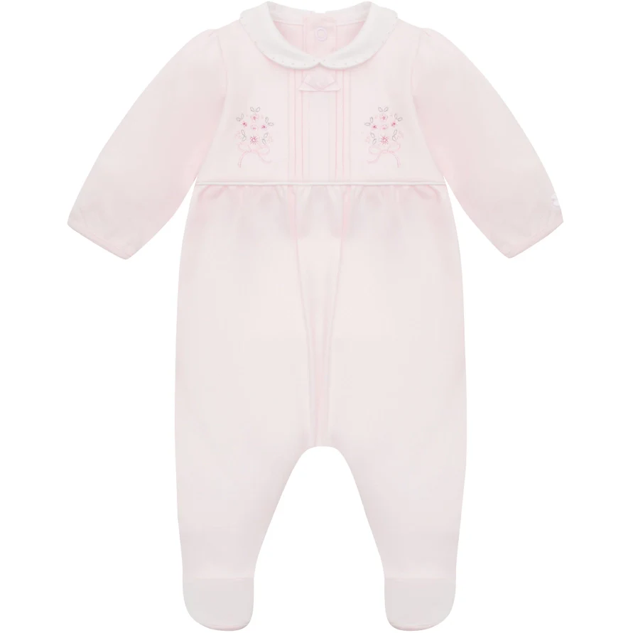 Laurel Girls Pink Pretty Cotton Babygrow