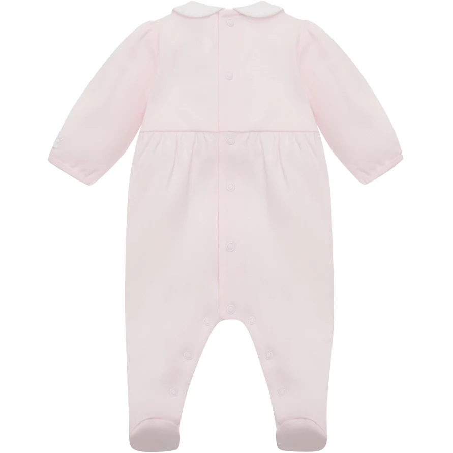 Laurel Girls Pink Pretty Cotton Babygrow - Image 2