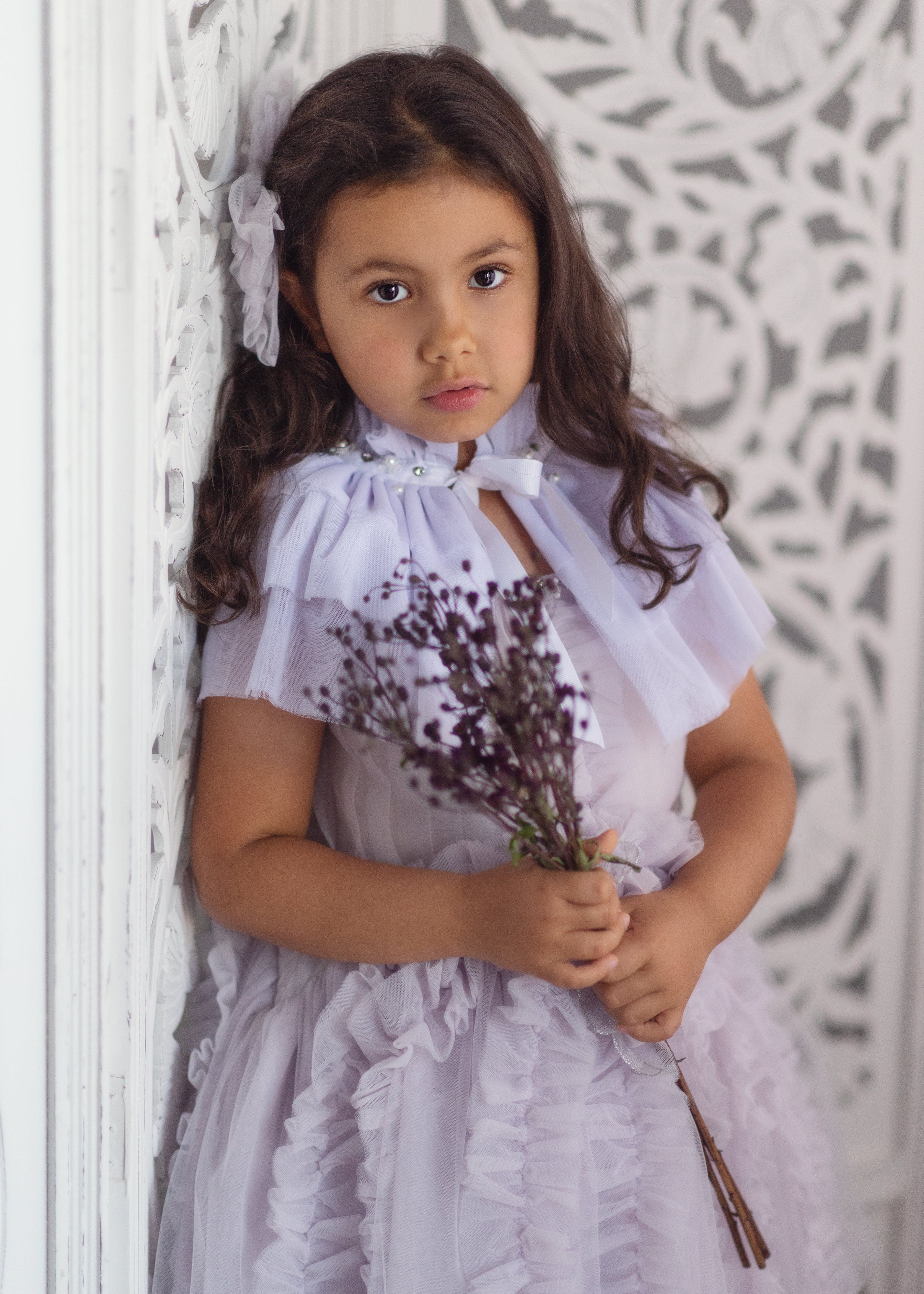 Ariel Lavender Victorian Tulle Cape - Image 2