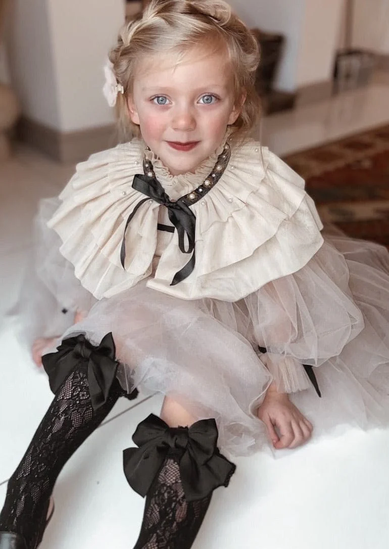 Lola Black Lace Socks with Satin Bows - Image 15
