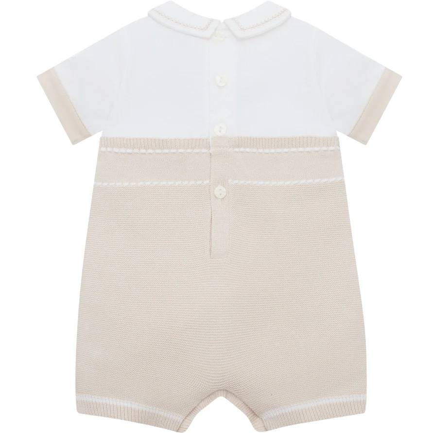 Lowe Baby Beige Mock Braces Romper - Image 2